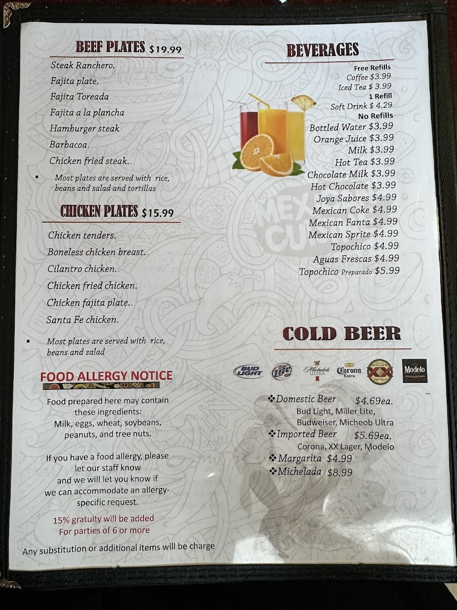 Menu Zamoras' Restaurant-3