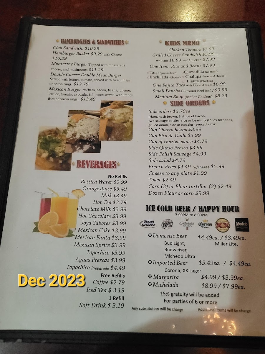 Menu Zamoras' Restaurant-8