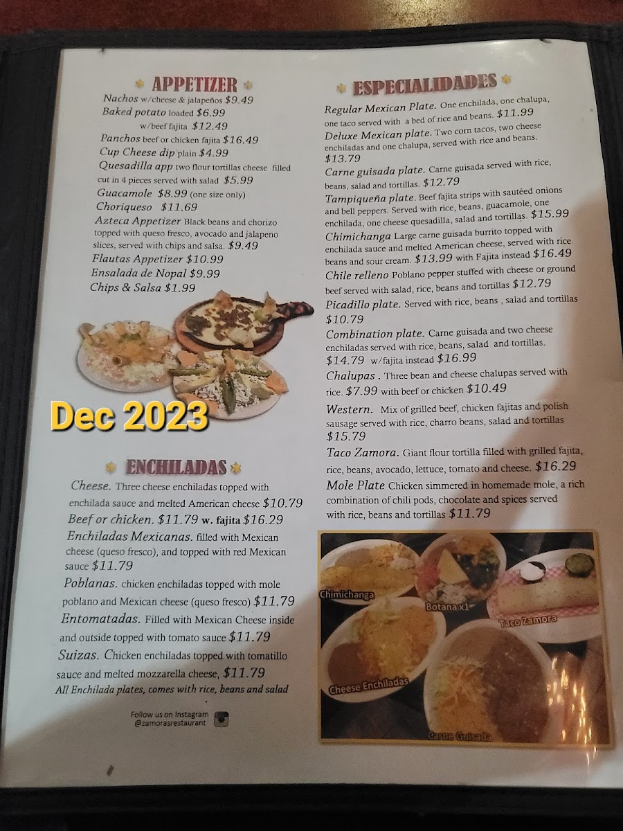 Menu Zamoras' Restaurant-9